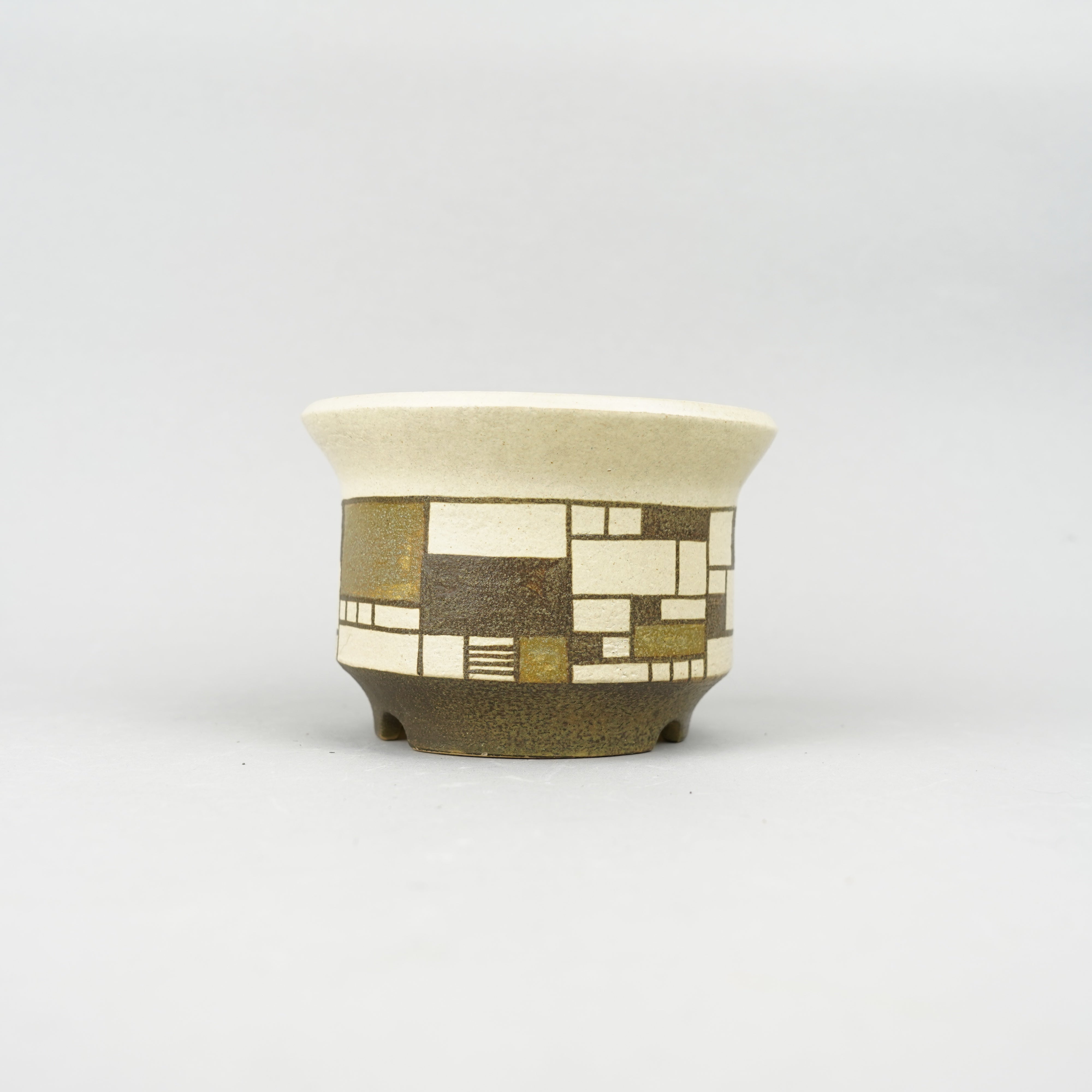 kurosawa7356　舩木研兒　三彩秞押紋　三脚壺　花器　美品　希少 kurosawa7356 舩木研兒 三彩秞押紋 三脚壺 花器 美品 希少 舩木