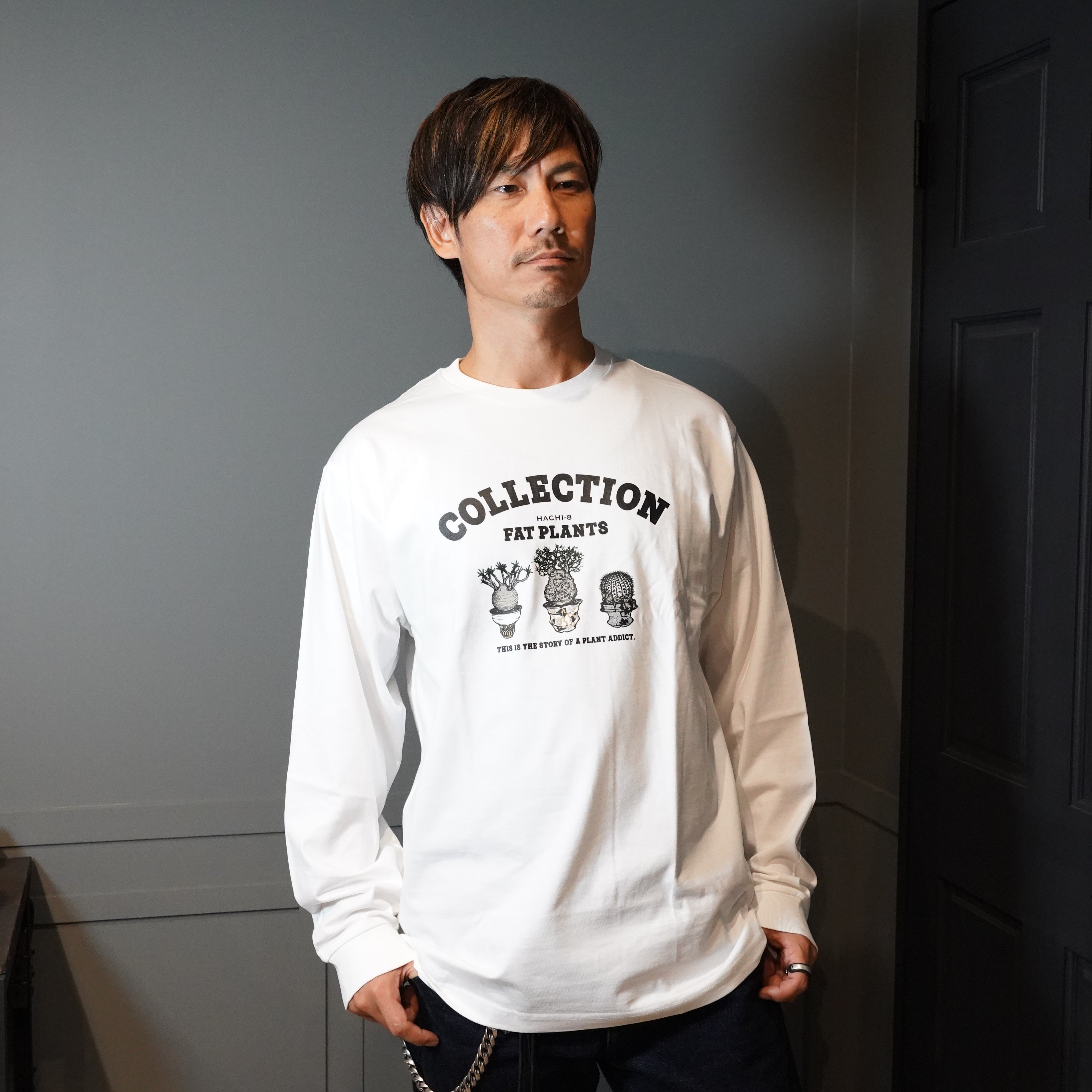 HACHI-8×GreenPrickle オリジナルTシャツ 長袖 (ホワイ) – Hachi-8