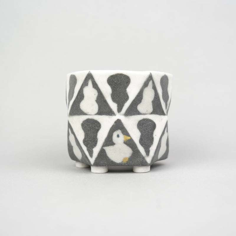 【陶器鉢】きいろいことり_植木鉢_44nKK18