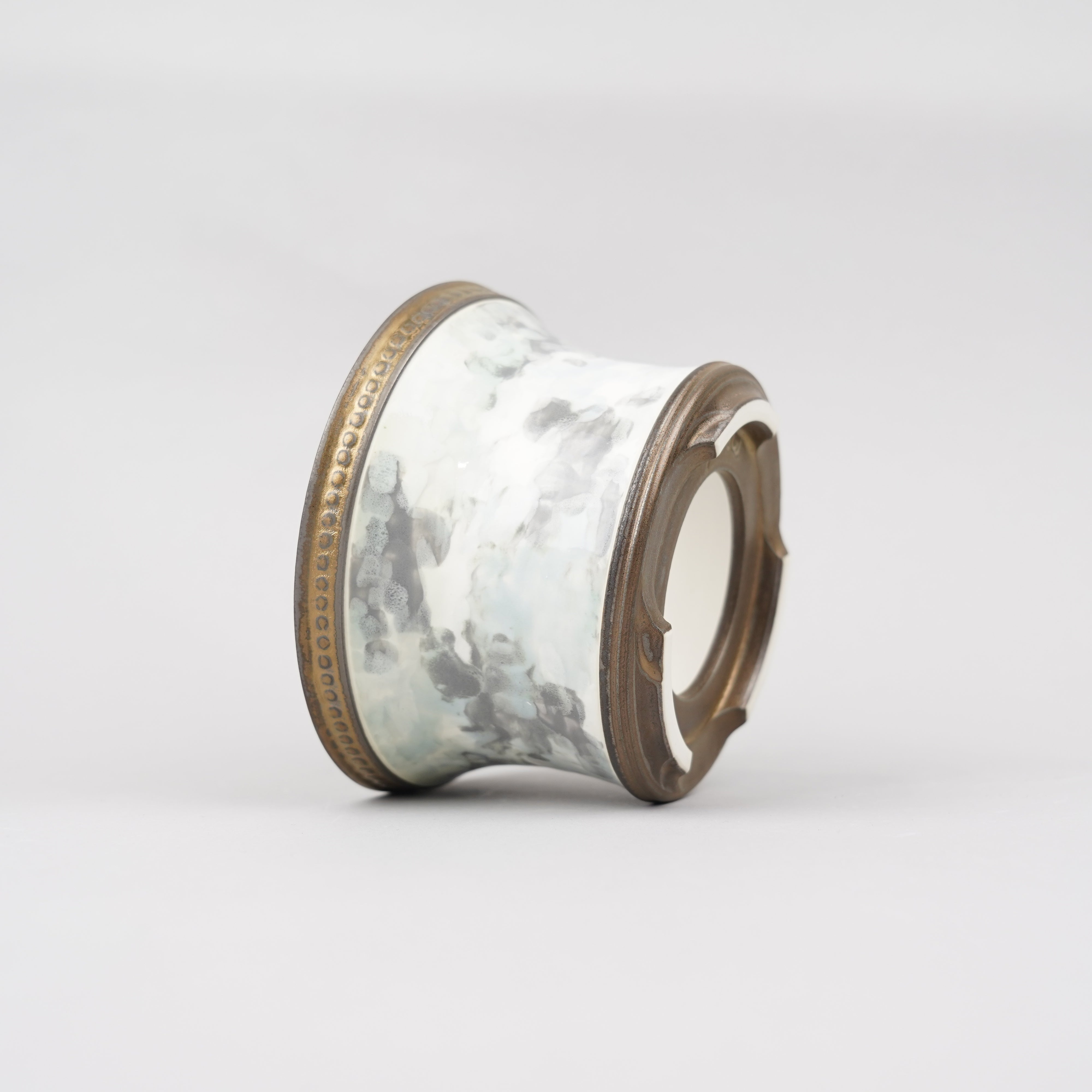 インド石の鉢 鉢カバー ホルスト シリンダー 8号鉢用 オリーブ ウッドポット