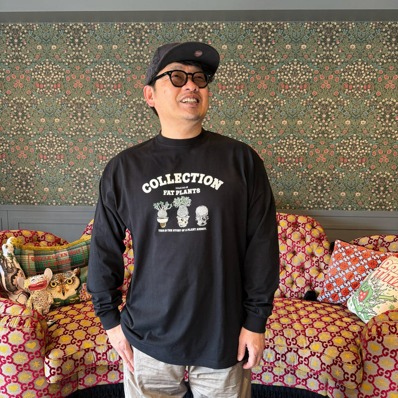 HACHI-8×GreenPrickle オリジナルTシャツ 長袖 (ブラック)